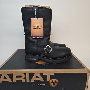 Ariat Metal Mounts Alloy H2O Black Motorcycle Boots Mens 9.5 D 39940 Waterproof